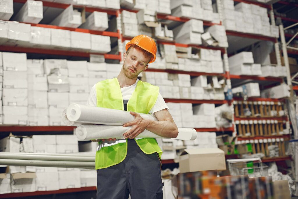 Engineer checking the products in the control room