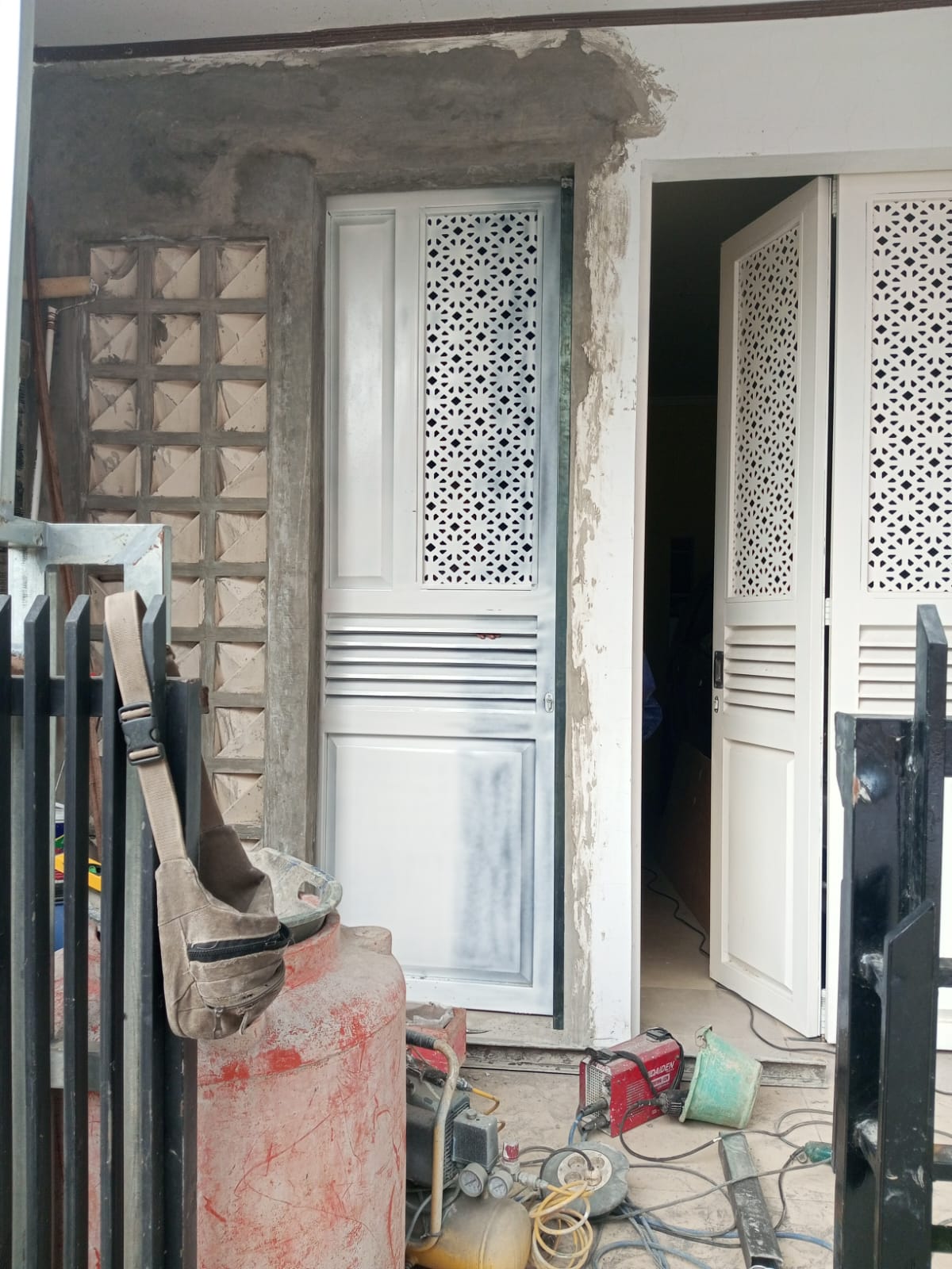 Civil work for door installation